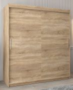 Schiebetürenschrank / Kleiderschrank Bisaurin 4A, Farbe: Eiche Sonoma - Abmessungen: 200 x 180 x 62 cm ( H x B x T)