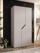 Kleiderschrank / Drehtürenschrank | Farbe: Kaschmir | 1 Meter breit | 1 Fach | 1 Kleiderstange | Griffe: Schwarz | Maße: 100 x 52 x 202 cm | Soft-Close-Funktion | ABS