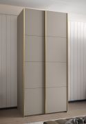 Kleiderschrank / Schiebetürenschrank | 6 Einlegeböden | 245,5 x 120 x 64 | 6 Fächer | 2 Kleiderstangen | Soft-Close | Farbe: Kaschmir | 2 Schiebetüren