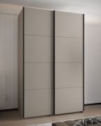 Kleiderschrank / Schiebetürenschrank | ABS-Kantenschutz | 245,5 x 160 x 64 cm | 11 Fächer | 2 Schiebetüren | 2 Kleiderstangen | Farbe: Kaschmir | Soft-Close