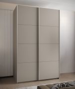 Kleiderschrank / Schiebetürenschrank | 245,5 x 160 x 64 cm | 2 Kleiderstangen |2 Schiebetüren | 11 Fächer | 10 Einlegeböden | Farbe: Kaschmir | Soft-Close