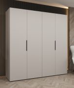 Kleiderschrank mit zwei Kleiderstangen Korab 31, Farbe: Kaschmir, 2 Meter breit, zwei Fächer, Soft-Close, vier Türen, Griffe: Schwarz, Drehtürenschrank