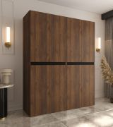 Drehtürenschrank | Farbe: Walnuss Warmia | 8 Drehtüren | 6 Fächer | 2 Kleiderstangen | Kleiderschrank | 180 x 52 x 203 cm | hochwertig Verarbeitet | Soft-Close Funktion