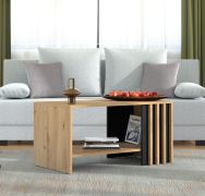 Couchtisch | 1 Ablagefläche | Farbe: Eiche Artisan | ABS-Kanten | modernes Design | 120 x 20 x 24 cm | Kaffeetisch | für Wohnzimmer