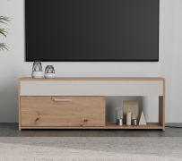TV-Board / TV-Unterschrank | Farbe: Eiche Artisan / Kaschmir | 1 Kipptür | 2 Fächer | schlichtes und modernes Design | 122 x 33 x 44 cm | für Wohnzimmer