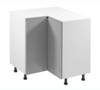 Küchenunterschrank / Eckschrank | Farbe: Grau | 2 Drehtüren | Soft-Close Funktion | 79 x 79 x 82 cm | 2 Fächer | hochglanzlackiert | verstellbare Beine | griffloses System