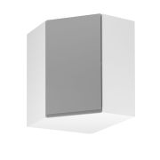Küchenhängeschrank / Eckschrank | 1 Drehtür | Farbe: Grau | 2 Fächer | Soft-Close Funktion | 60 x 60 x 72 cm | hochglanzlackiert | Türanschlag wechselbar | griffloses System
