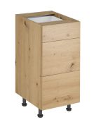 Küchenunterschrank | 3 Schubladen | Farbe: Eiche Artisan | 40 x 47 x 82 cm | verstellbare Beine | hochwertig Verarbeitet | Push-to-open Funktion