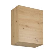 Küchenhängeschrank | 1 Drehtür | Farbe: Eiche Artisan | 60 x 32 x 72 cm | 2 Fächer | Türanschlag wechselbar | klassischer Griff oder Push-to-open Funktion