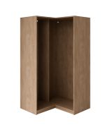 Eckkleiderschrank Korpus | linker Eckrahmen | Farbe: Eiche Puccini | Maße: 108,5 x 55 x 196 cm