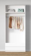 Offener Kleiderschrank | breit | 2 Schubladen | Farbe: Weiß | 1 Fach | 1 Kleiderstange | Maße: 103 x 55 x 234 cm | einfaches Design