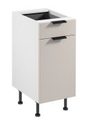 Küchenunterschrank | 1 Schublade | 1 Drehtür | Farbe: Weiß / Beige | 2 Fächer | Soft-Close Funktion | 40 x 52 x 87 cm | hochwertig Verarbeitet | verstellbare Beine