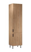 Küchenschrank | 2 Drehtüren | Farbe: Eiche Puccini | 5 Innenschubladen mit Vollauszug | 60 x 58 x 247 cm | Soft-Close Funktion | Türanschlag: Rechts