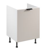 Spülenunterschrank | 1 Schublade | Farbe: Weiß / Beige | inkl. Abfallsortierbehälter 2 x 15 Liter | Soft-Close Funktion | 60 x 52 x 87 cm | verstellbare Beine
