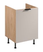 Spülenunterschrank | 1 Schublade | Farbe: Eiche Puccini / Beige | inkl. Abfallsortierbehälter 2 x 15 Liter | Soft-Close Funktion | 60 x 52 x 87 cm | verstellbare Beine