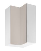 Küchenhängeschrank / Eckhängeschrank | 2 Drehtüren | Farbe: Weiß / Beige | Soft-Close Funktion | 3 Fächer | 60 x 60 x 100 cm | hochwertig Verarbeitet
