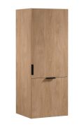 Küchenaufsatzschrank | 1 Drehtür | 1 Falt-Lifttür | funktional und stilvoll | Farbe: Eiche Puccini | 4 Fächer | 60 x 58 x 158 cm | Metallgriffe | Türanschlag: Rechts