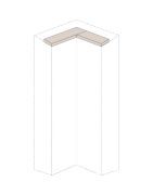 Oberer LED-Rahmen für Drehtürenschrank / Eckkleiderschrank Neiafu und Anbaumodule, Farbe: Kaschmir, Länge: 55,6 cm, Breite: 40 cm