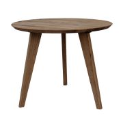 Runder Couchtisch Erdre 03, mit 50 cm Durchmesser, Farbe: Tabacco, geölt, Tischplatte: 2 cm, Maße: 50 x 50 x 41,5 cm, drei Standbeine, für Wohnzimmer