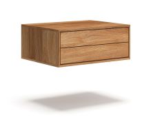 Hängende Nachtkommode | Massivholz | Eichenholz geölt | Push-to-open Funktion | 2 Schubladen | 50 x 39 x 19 cm | Soft-Close Funktion