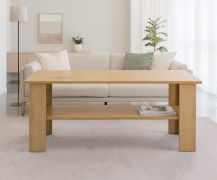 Couchtisch Polon 2 | Farbe: Eiche Sonoma | robust & pflegeleicht | 90 x 50 x 50 cm | große zusätzliche Ablage | Wohnzimmertisch
