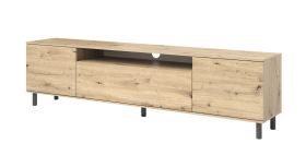 Schlichter Hängender TV-Unterschrank mit Push-to-open Funktion Zapopan 111, Farbe: Eiche Artisan, Maße: 42 x 180 x 40 cm, aus hochwertigen Materialien