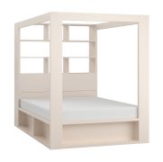 Himmelbett / Doppelbett | ermöglicht beliebige Gestaltung und Personalisierung | Farbe: Beige | Liegefläche: 160 x 200 cm | inkl. Lattenrost