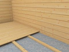 Fußboden für Gartenhaus Wiesentraum 06, 44 mm Blockbohlenhaus, mit Grundfläche 12 m²