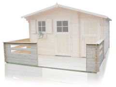 Terrasse für Gartenhaus Imst - 4,16 x 2,05 Meter aus 28 mm Blockbohlen