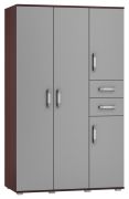 Schrank Tabubil 33, Farbe: Wenge / Grau - Abmessungen: 200 x 120 x 60 cm (H x B x T)