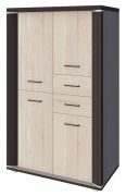 Schrank Aitape 01, Farbe: Sonoma Eiche dunkel / Sonoma Eiche hell - Abmessungen: 145 x 92 x 40 cm (H x B x T)