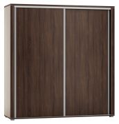 Schiebetürenschrank / Kleiderschrank Aitape 18, Farbe: Sonoma Eiche dunkel - Abmessungen: 188 x 150 x 60 cm (H x B x T)