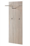 Garderobe mit zwei Haken und eine Kleiderstange Bratteli 11, Farbe: Eiche Sonoma - Abmessungen: 157 x 60 x 28 cm (H x B x T), mit Regal