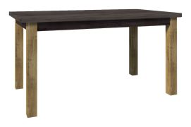 Esstisch ausziehbar Selun 14, Farbe: Eiche Dunkelbraun / Grau - 160 - 203 x 90 cm (B x T)