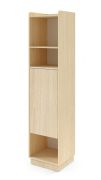 Regal | Farbe: Eiche Mavelie / Macadamia | 1 Drehtür | 6 Fächer | 45 x 42 x 195 cm | Beine: Metall | Push-to-open Funktion | Bücherregal