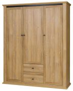Drehtürenschrank / Kleiderschrank Matam 03, Farbe: Eiche - 200 x 165 x 54 cm (H x B x T)