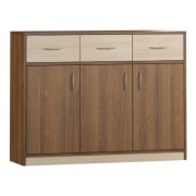 Kommode Pasuruan 10, Farbe: Nuss / Ahorn - Abmessungen: 95 x 126 x 37 cm (H x B x T)