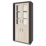 Vitrine Aitape 35, Farbe: Sonoma Eiche dunkel / Sonoma Eiche hell - Abmessungen: 188 x 92 x 40 cm (H x B x T)