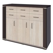 Kommode Aitape 42, Farbe: Sonoma Eiche dunkel / Sonoma Eiche hell - Abmessungen: 105 x 130 x 40 cm (H x B x T)