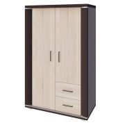 Schrank Aitape 06, Farbe: Sonoma Eiche dunkel / Sonoma Eiche hell - Abmessungen: 145 x 90 x 40 cm (H x B x T)