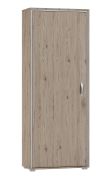 Schrank Cianjur 14, Farbe: Eiche / Weiß - Abmessungen: 209 x 60 x 40 cm (H x B x T)