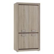 Drehtürenschrank / Kleiderschrank Kundiawa 32, Farbe: Sonoma Eiche hell / Sonoma Eiche dunkel - Abmessungen: 200 x 100 x 58 cm (H x B x T)