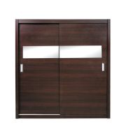 Schiebetürenschrank / Kleiderschrank Sepatan 06, Farbe: Wenge - Abmessungen: 210 x 190 x 60 cm (H x B x T)