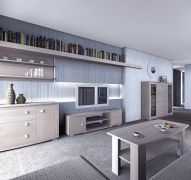 Wohnzimmer Komplett - Set M Rabaul, 6-teilig, Farbe: Sonoma Eiche