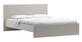 Einzelbett in Kaschmir, Liegefläche 120 x 200 cm, Rillenmuster an Kopf- und Fußteil, inkl. Lattenrost, modernes Gästebett, sehr stabil und langlebig