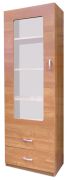 Vitrine Kisaran 20, Farbe: Erle - Abmessungen: 190 x 64 x 40 cm (H x B x T)