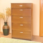 Schuhschrank Pamanukan 11, Farbe: Erle - Abmessungen: 118 x 60 x 38 cm (H x B x T)