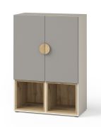 Kommode Maräne 06, Farbe: Kaschmir / Eiche Artisan / Anthrazit - Abmessungen: 117 x 80 x 40 cm (H x B x T)