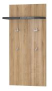 Garderobe Vaitele 02, Farbe: Anthrazit Hochglanz / Walnuss - 109 x 56 x 22 cm (H x B x T)