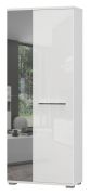 Drehtürenschrank / Kleiderschrank Garim 47, Farbe: Weiß Hochglanz - Abmessungen: 194 x 76 x 35 cm (H x B x T)